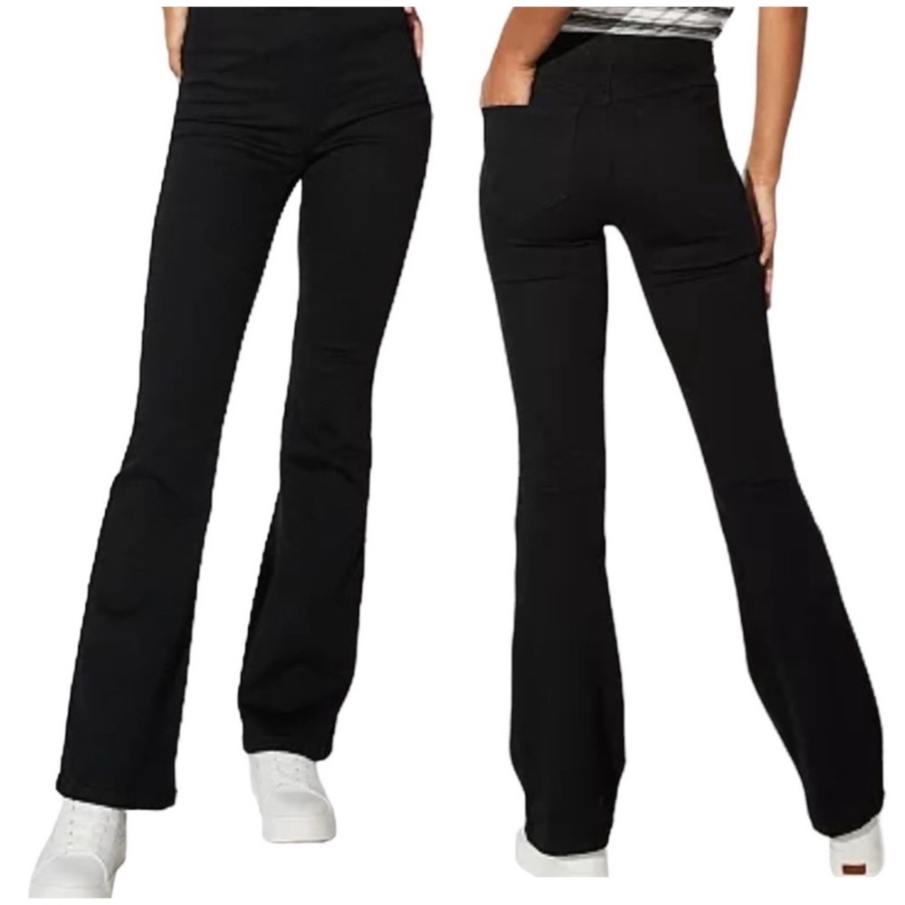 ' Vylette Pull-On Straight Leg Flare Black Denim Jeans Size 5/27 NWT Minimalist